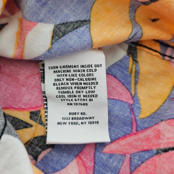 Ruby Rd Tropical Fern Print Wrinkle Resistant Shirt - 14P - Picture 10 of 10